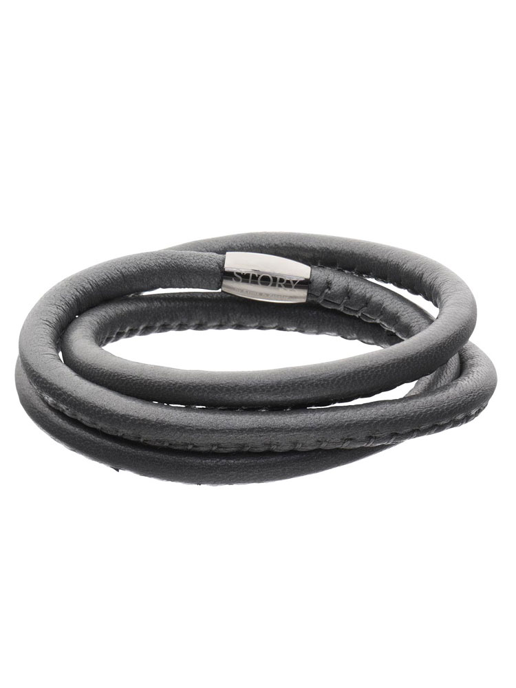 Story Armband 1004894-60 Band dunkelgrau Lammfell 60 cm