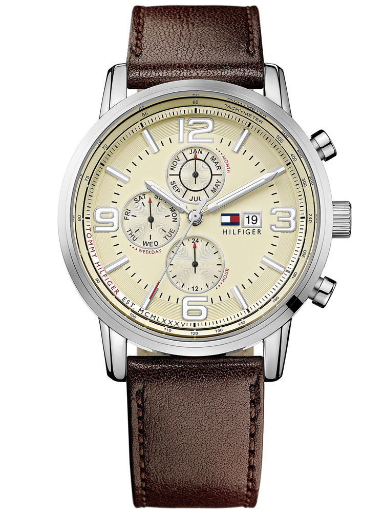 Tommy Hilfiger 1710337 Herrenuhr braun beige Multi 43 mm