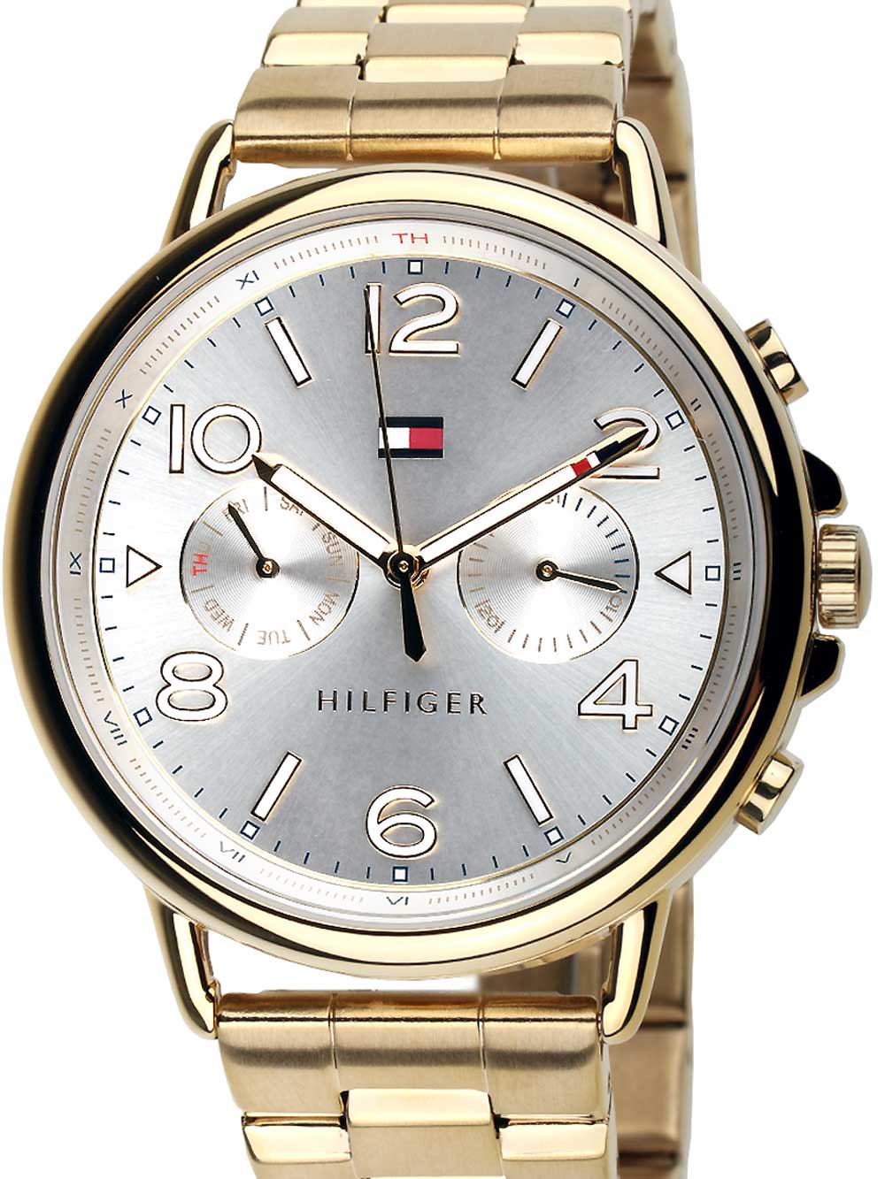 Image of Casual Sport Damenuhr Multifunktion TOMMY HILFIGER silber
