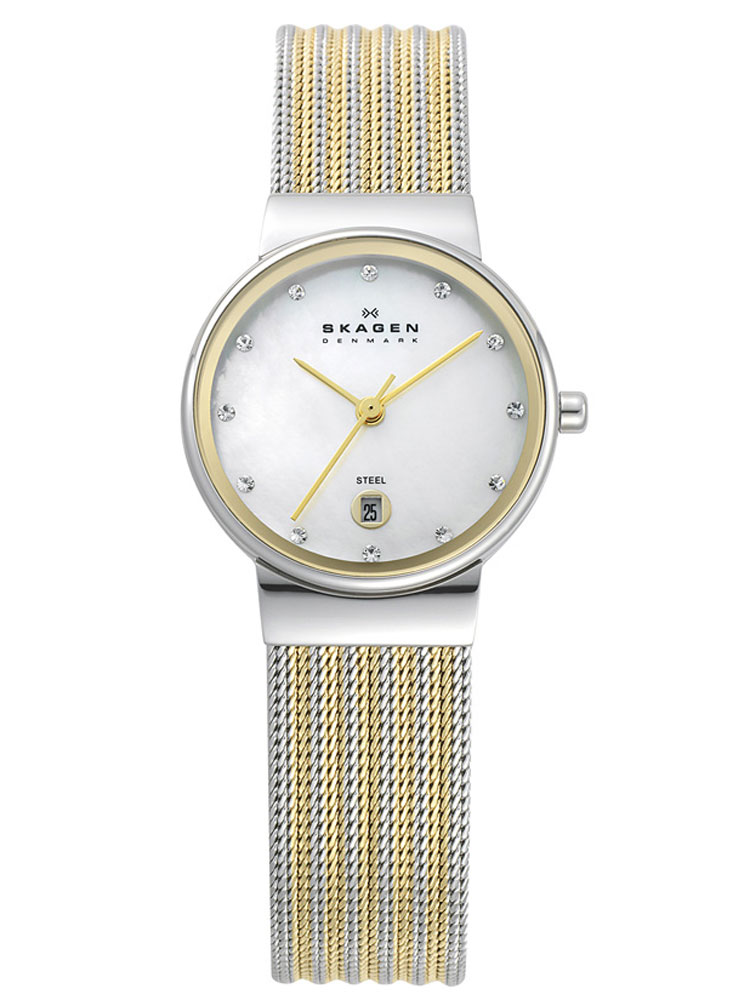 Skagen 355SSGS Slimline Steel Damenuhr Bicolor