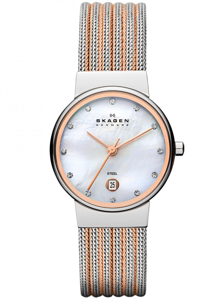 Skagen 355SSRS Slimline Steel Damenuhr Bicolor