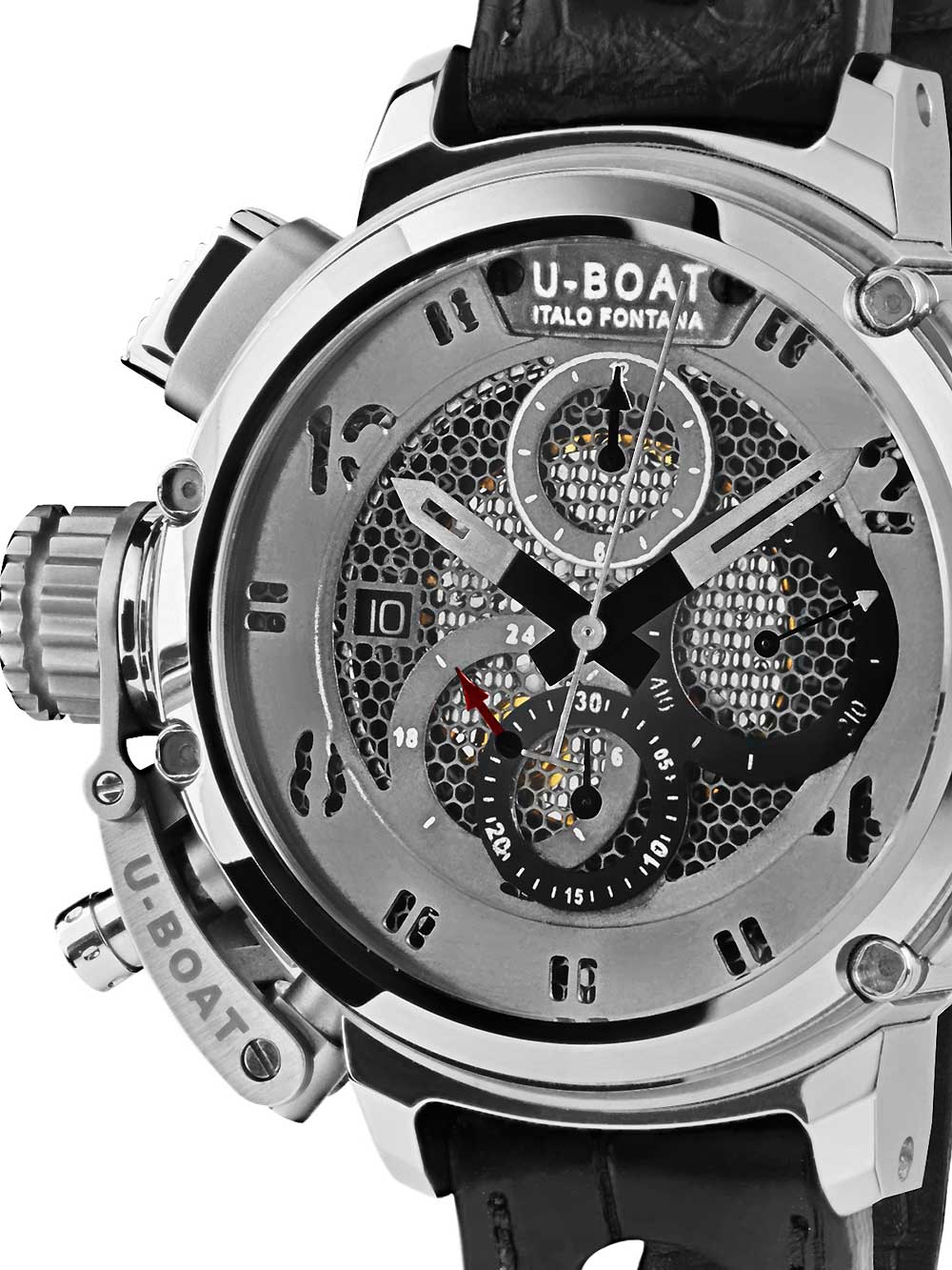 Image of U-Boat 8065 Chimera Skeleton Tungsten Sideview Autom. Chrono 46 mm