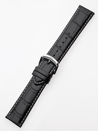 Perigaum Lederband 22 x 160 mm schwarz silberne Schliesse