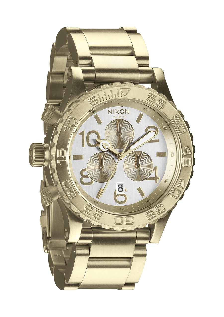 NIXON 42-20 Chrono A037-1219 Champagne Gold Silver Unisexuhr