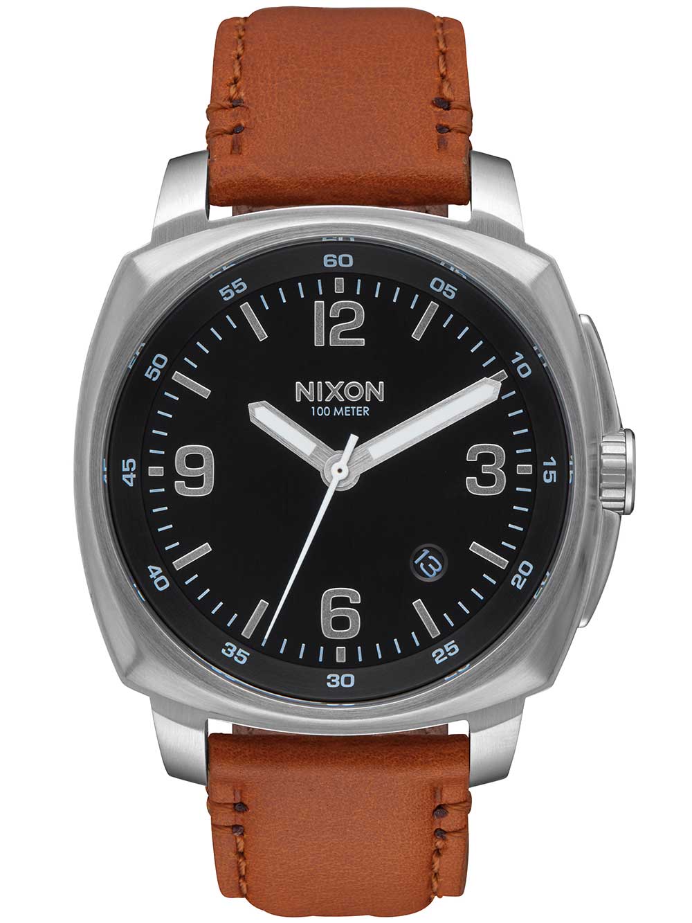 Nixon A1077-1037 Charger Leather Herren 44mm 10ATM