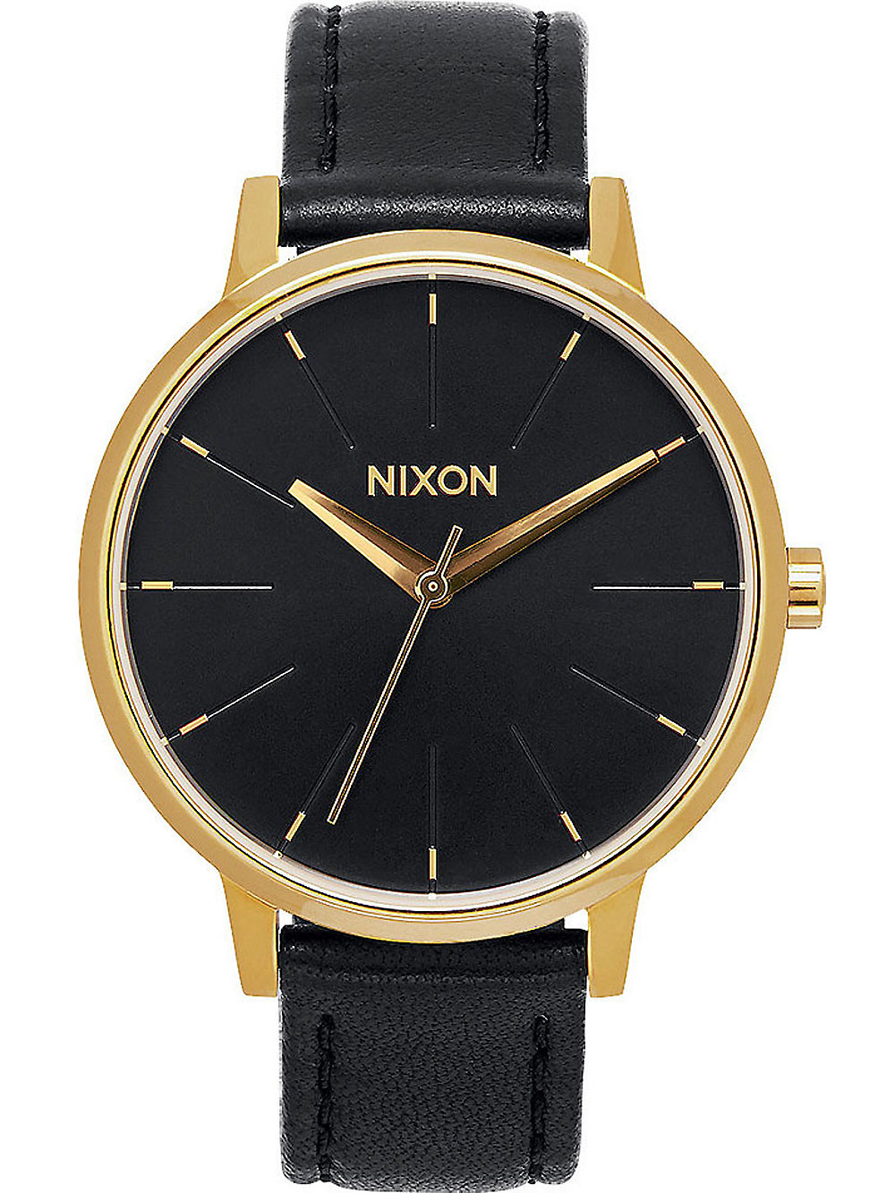 NIXON A108-513 Kensington Leather Gold Black 37mm 5ATM