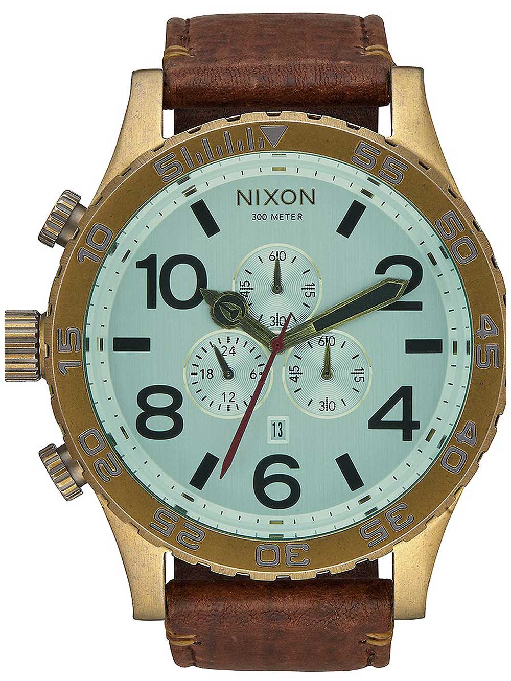 Nixon A124-2223 51-30 Chrono Leather Brass Green 51mm 10ATM