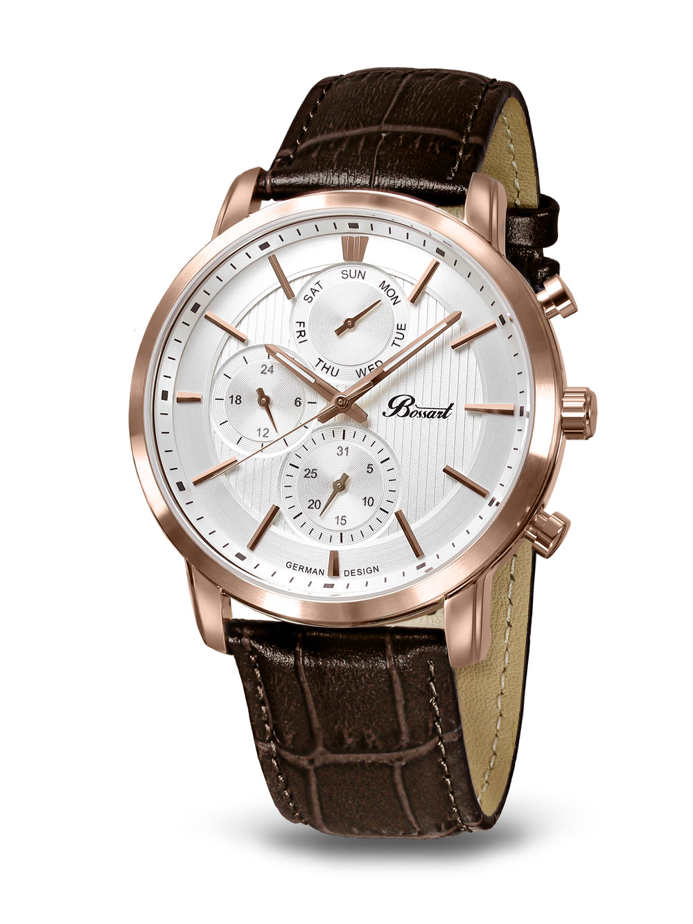 Bossart Atman BW-1401-IR-SI-Br Herren Multif. rose silber 44 mm 50M