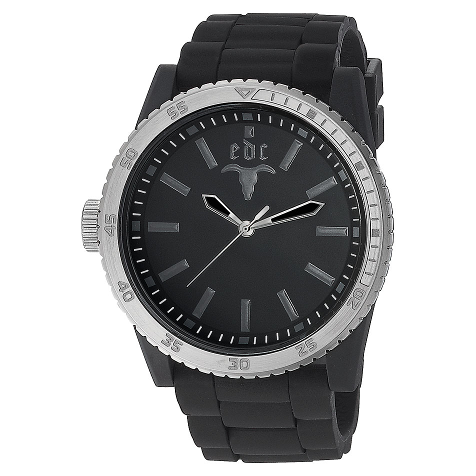 edc by Esprit EE100831002 Rubber Star Midnight Black Silver Herrenuhr