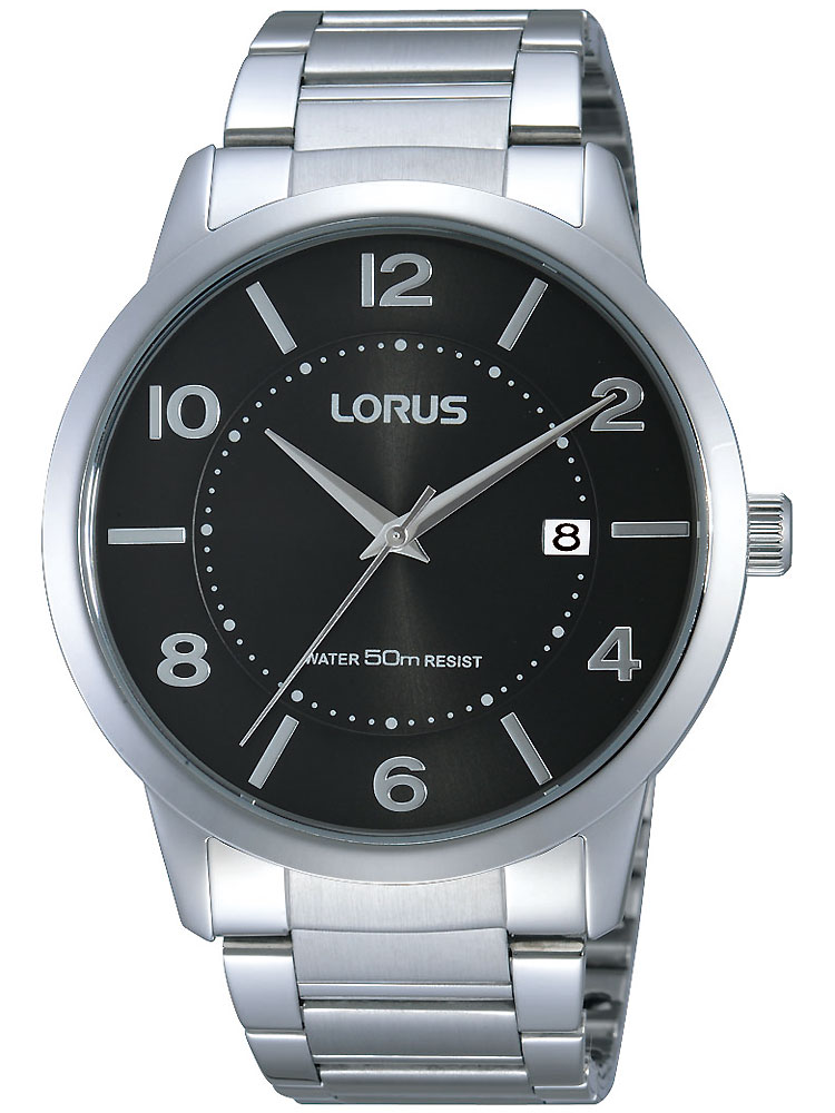 Lorus RS951BX9 Herrenuhr silber schwarz 50M 42mm