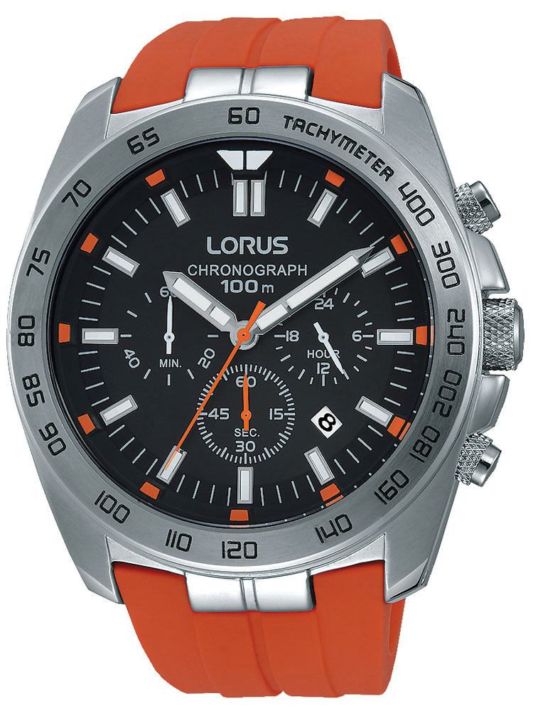 Lorus RT331EX9 Sport Chronograph 46mm silber orange 100M