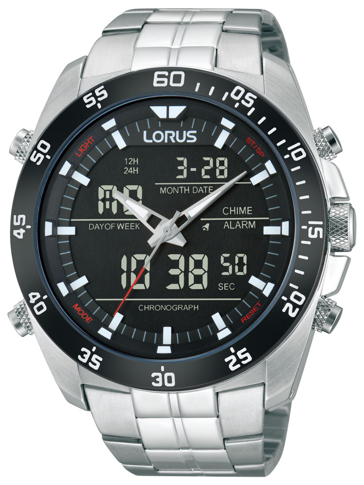 Lorus RW611AX9 Analog-Digital Alarm Chronograph 100M 46mm