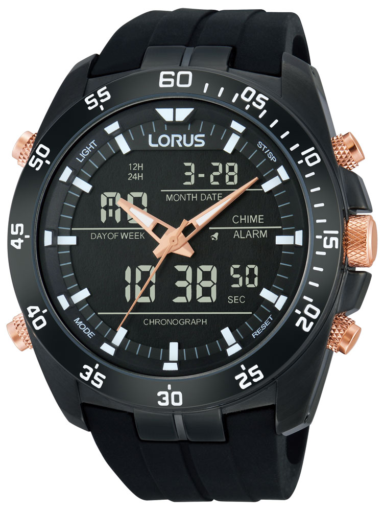 Lorus RW615AX9 Analog-Digital Alarm Chronograph 100M 46mm
