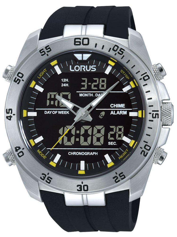 Lorus RW619AX9 Analog-Digital Alarm Chronograph 100M 46mm