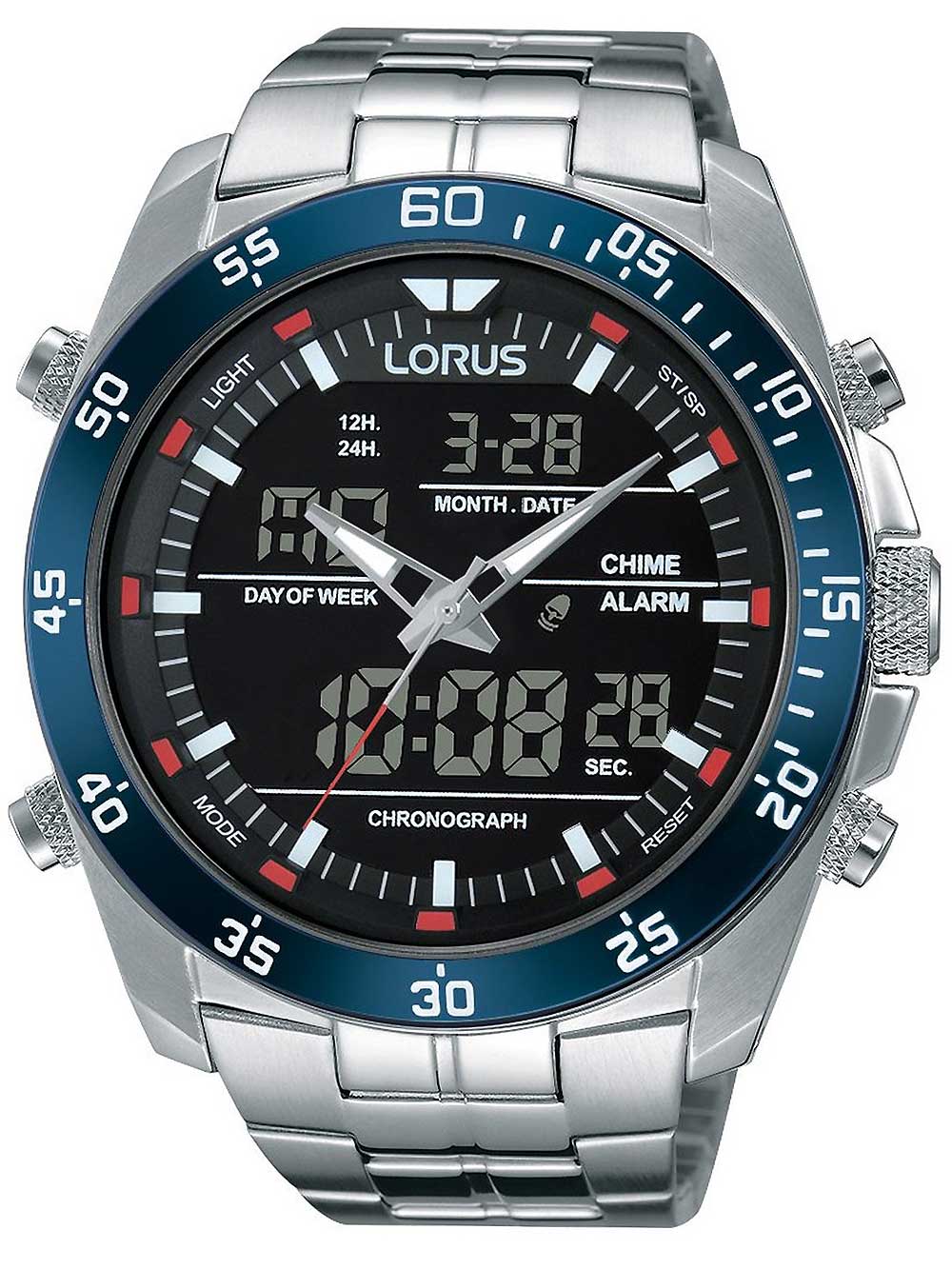 Lorus RW623AX9 Analog-Digital Alarm Chronograph 46mm 10ATM