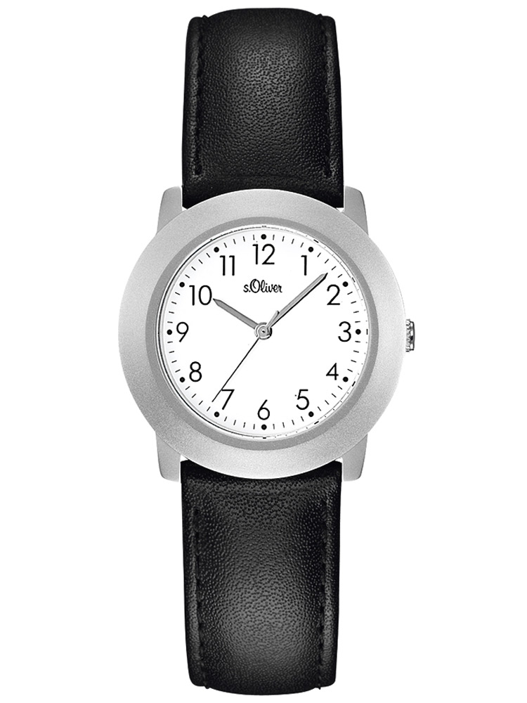 s.Oliver SO-1364-LQ Damen-Armbanduhr silber schwarz