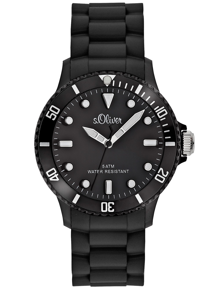 s.Oliver SO-2290-PQ Unisex-Armbanduhr schwarz 40mm