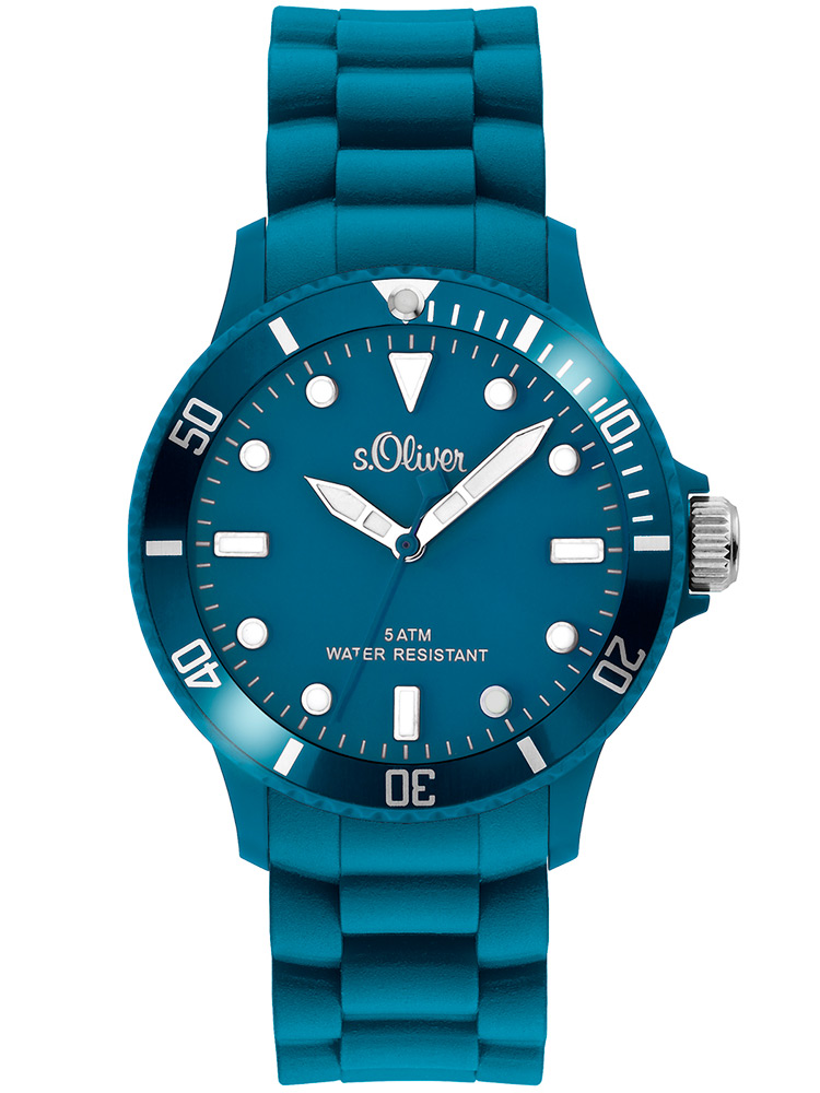 s.Oliver SO-2300-PQ Unisex-Armbanduhr blau petrol 40mm