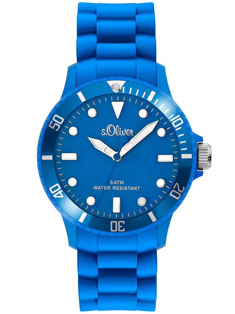 s.Oliver SO-2301-PQ Unisex-Armbanduhr blau 40 mm