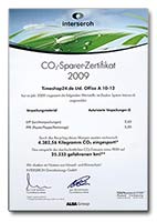 CO2 Sparer Zertifikat