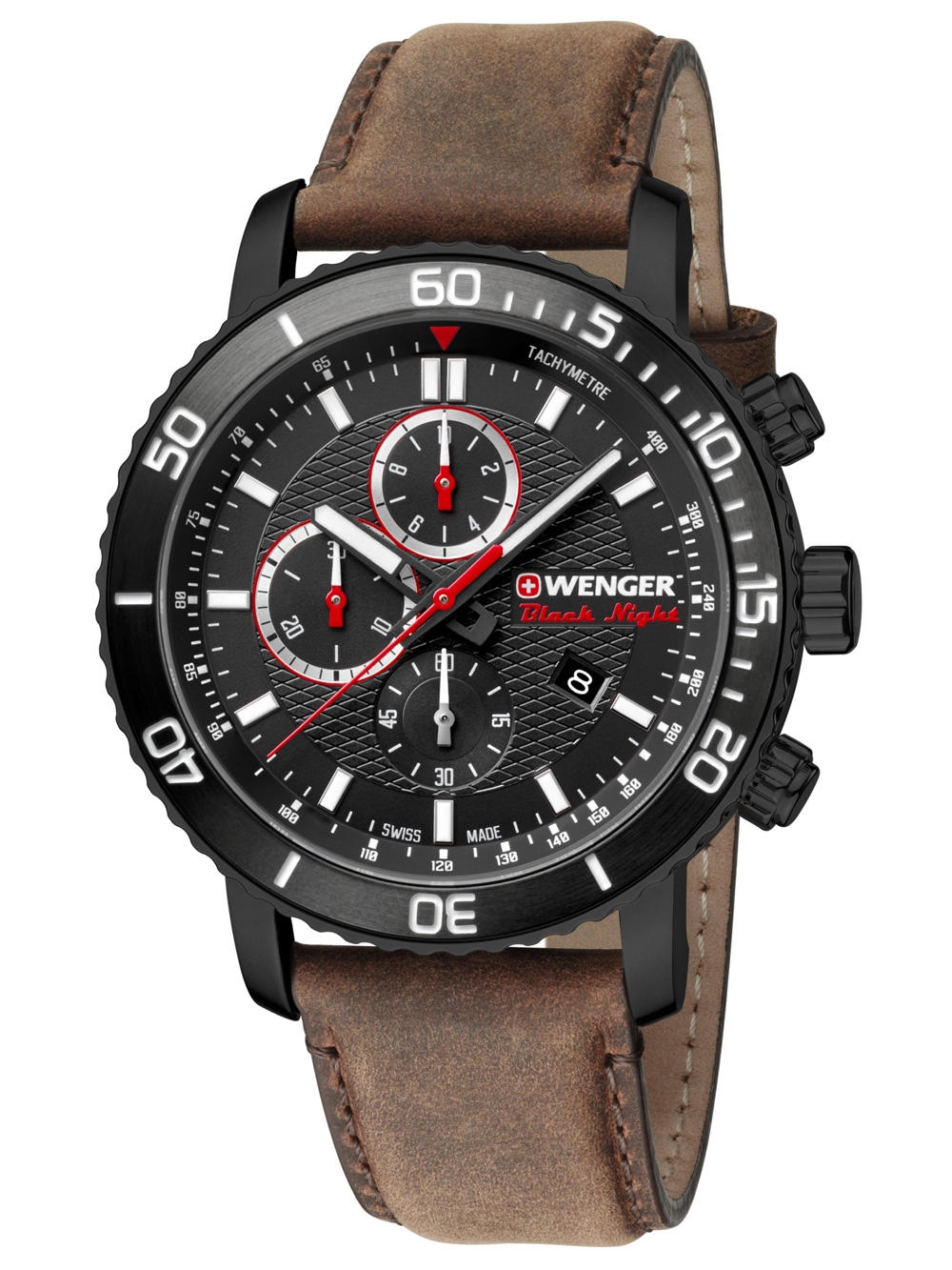 Wenger 01.1843.107 Roadster Black Night Chronograph 45mm 10ATM Wenger 01.1843.107 Roadster Black Night Chronograph 45mm 10ATM