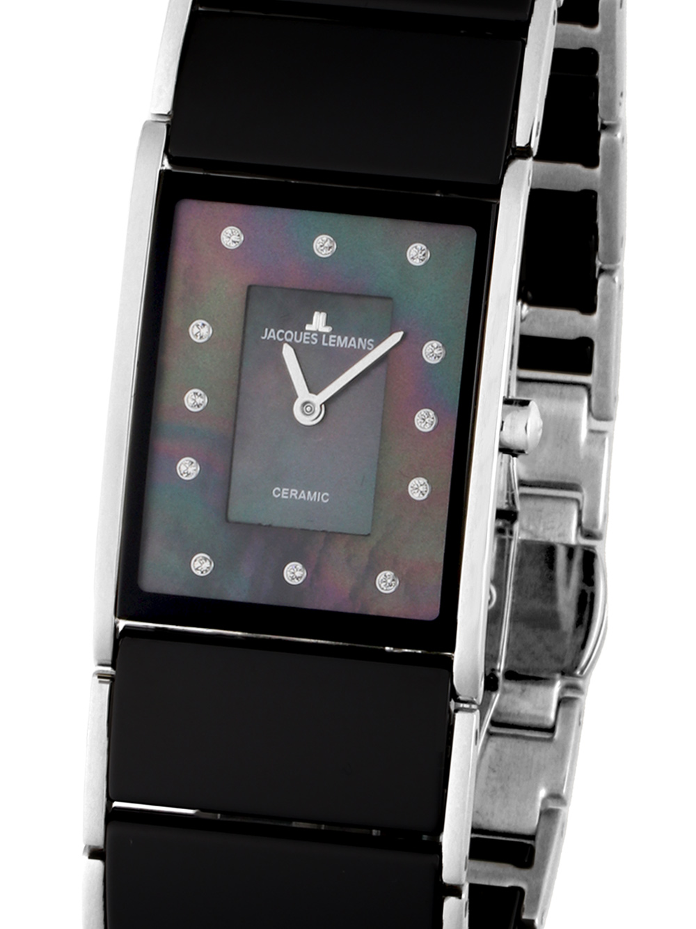 4040662171003 - Keramikuhr JACQUES LEMANS Dublin Armbanduhren schwarz (schwarz schwarz) Damen Quarzuhr Armbanduhr Damenuhr Perlmutt-ZifferblattKeramikarmband