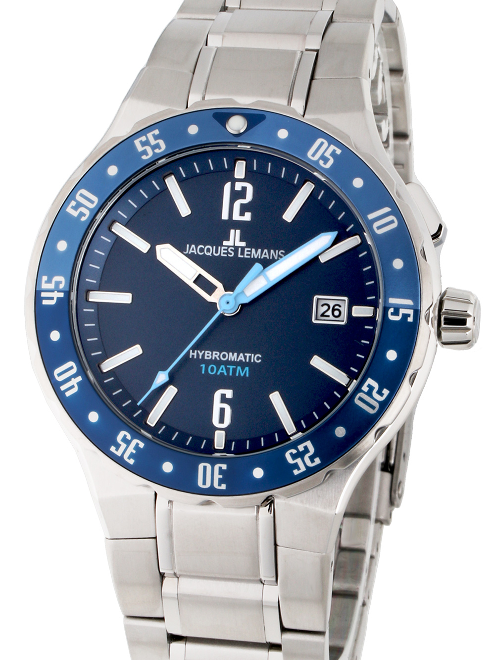 Jacques Lemans 1-2109H Hybromatic Herrenuhr 42mm