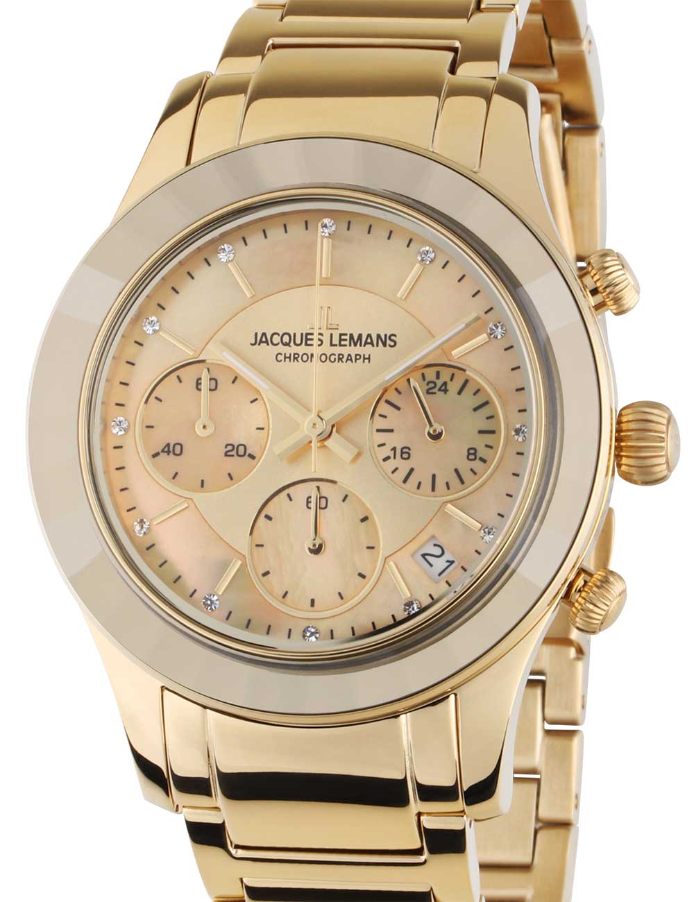 Jacques Lemans 1-2151H Venice Damenuhr Chronograph 38mm 5ATM