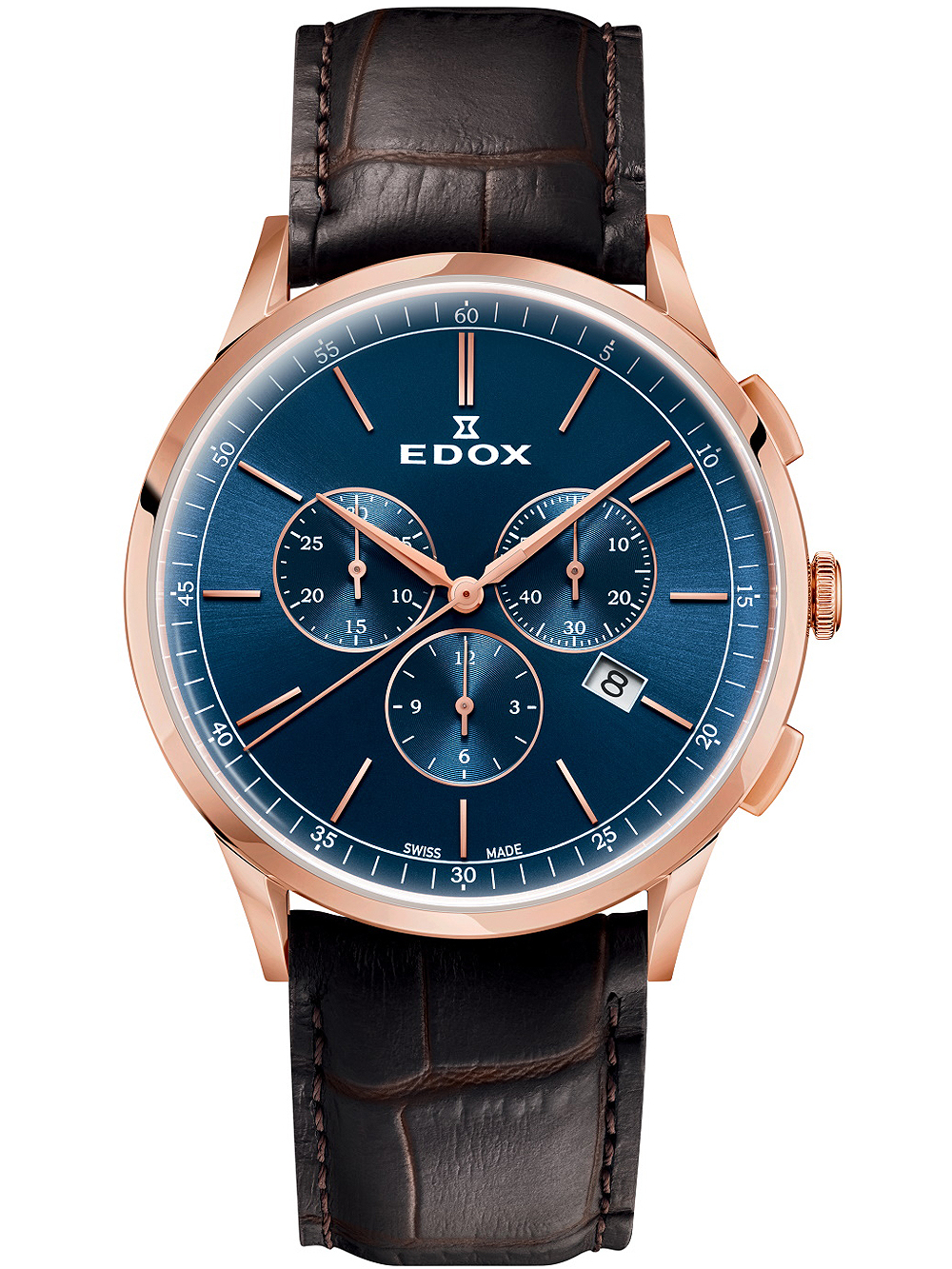 Edox 10236-37RC-BUIR Les Bémonts Chronograph Complication 42mm 3ATM