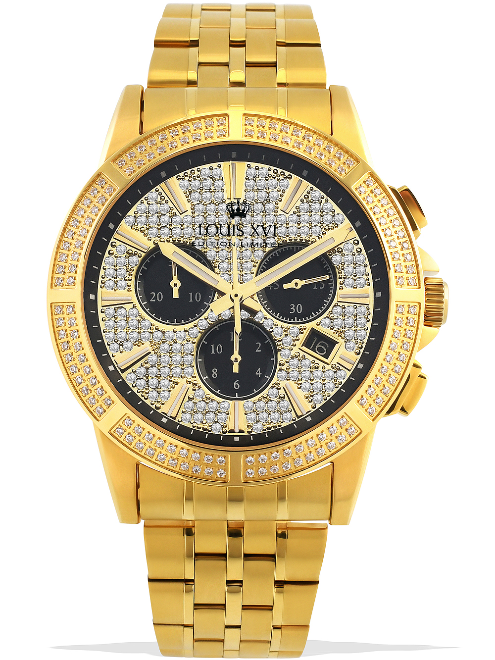 7640172146392 - Louis XVI LXVI1037 Majeste Iced Out Chronograph Herrenuhr 43mm 5ATM 7640172146392 - Louis XVI LXVI1037 Majeste Iced Out Chronograph Herrenuhr 43mm 5ATM