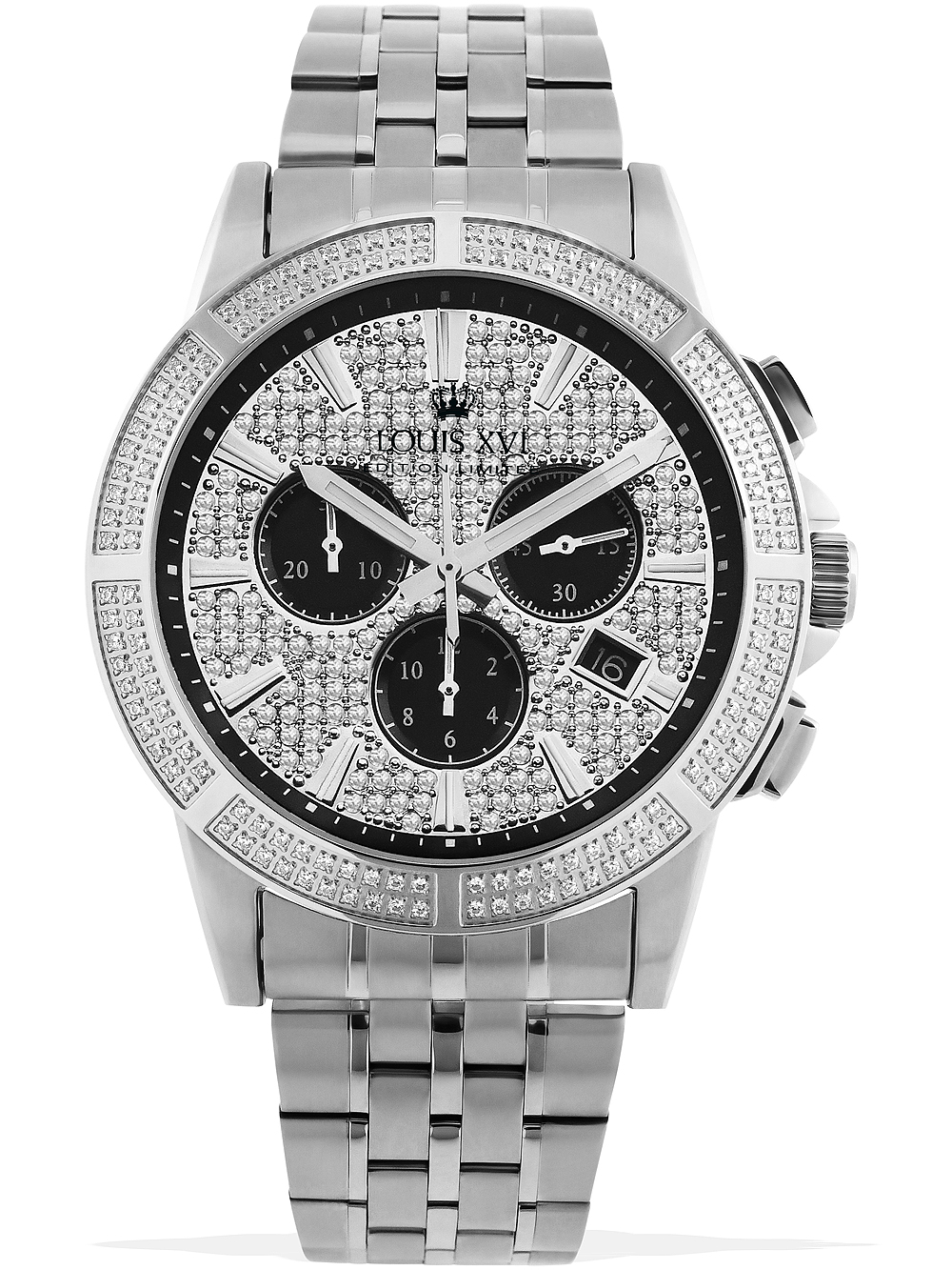 7640172146408 - Louis XVI LXVI1038 Majeste Iced Out Chronograph Herrenuhr 43mm 5ATM 7640172146408 - Louis XVI LXVI1038 Majeste Iced Out Chronograph Herrenuhr 43mm 5ATM