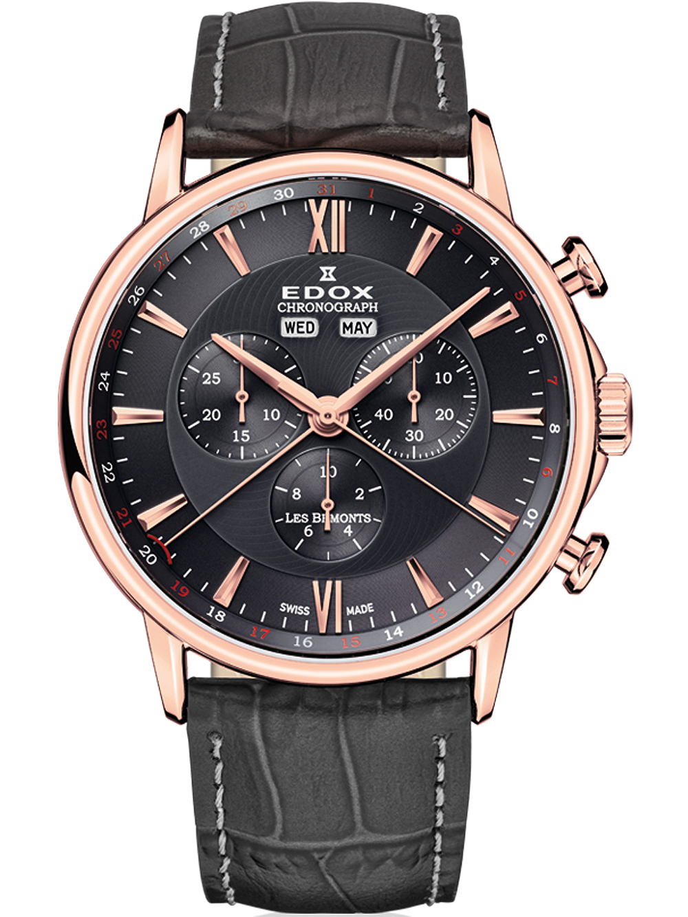 Edox 10501-37R-GIR Les Bémonts Chronograph Complication 42mm 3ATM