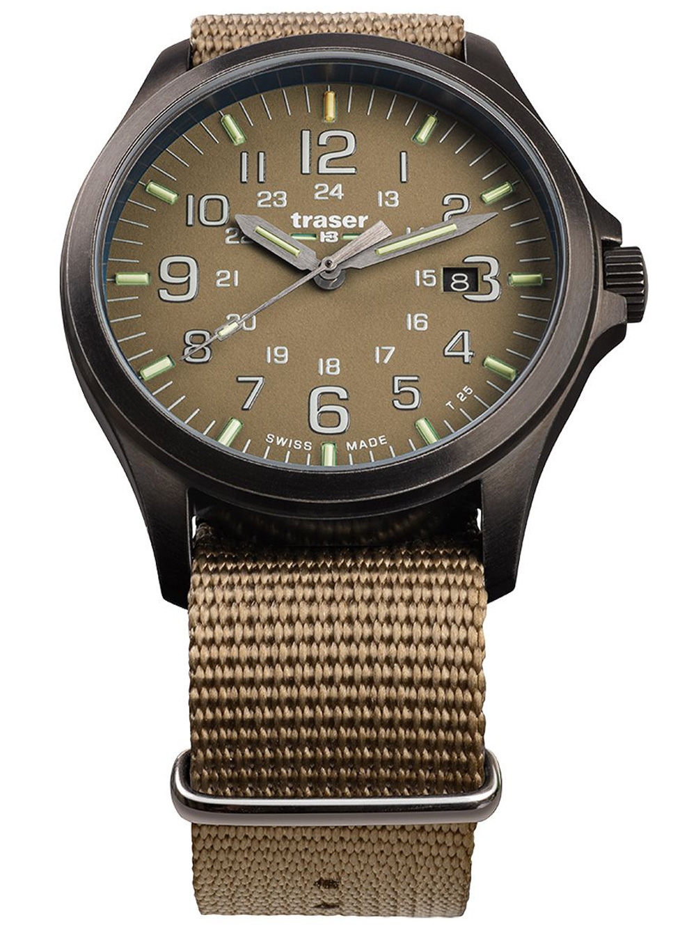 Traser H3 108631 P67 Officer GunMetal Khaki Herren 42mm 10ATM