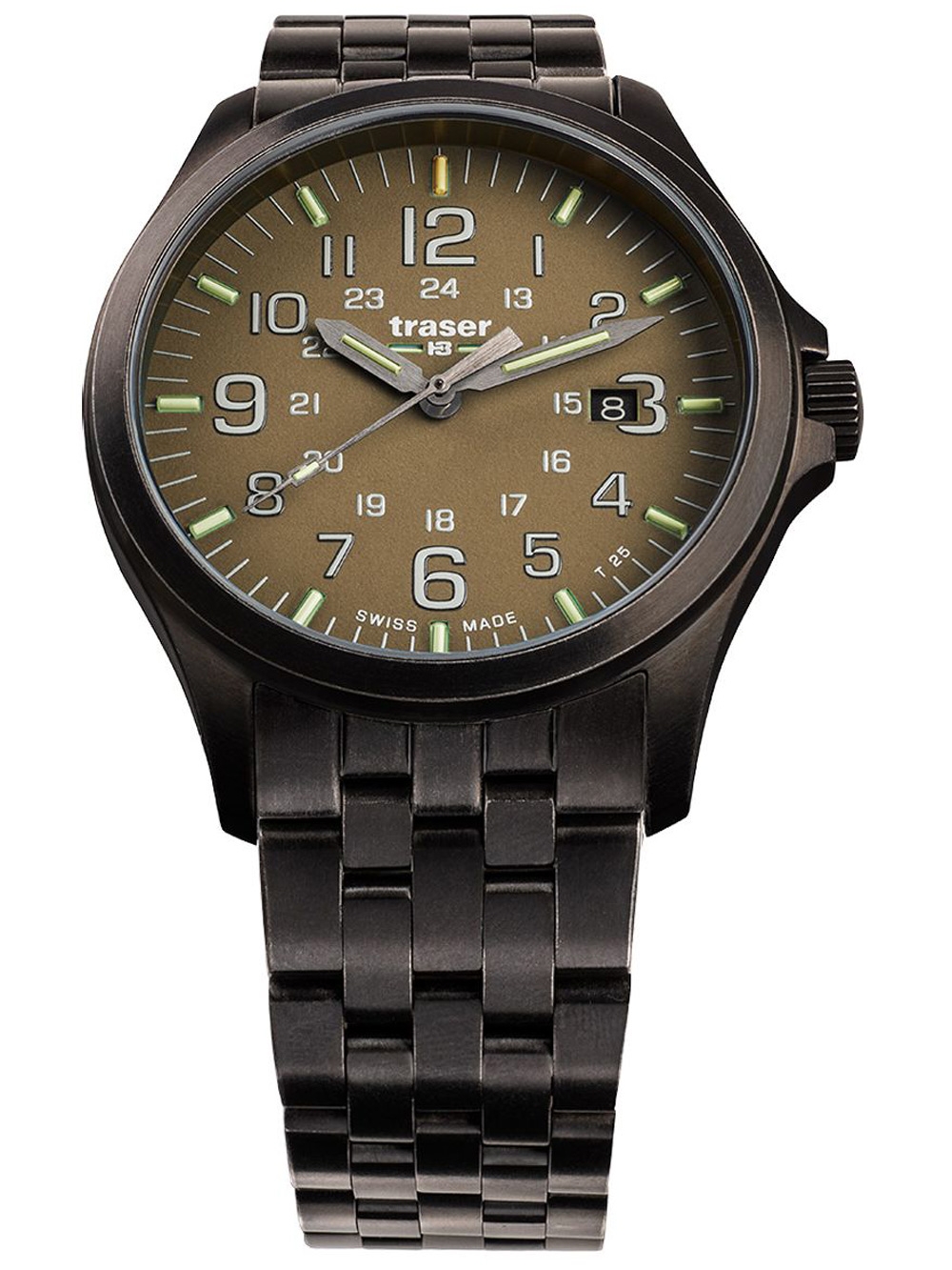 Traser H3 108738 P67 Officer GunMetal Khaki Herren 42mm 10ATM