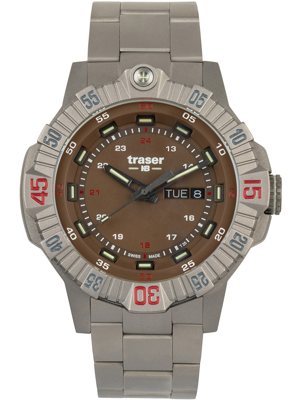 Traser H3 110668 Tactical Braun Titan 46mm 20ATM