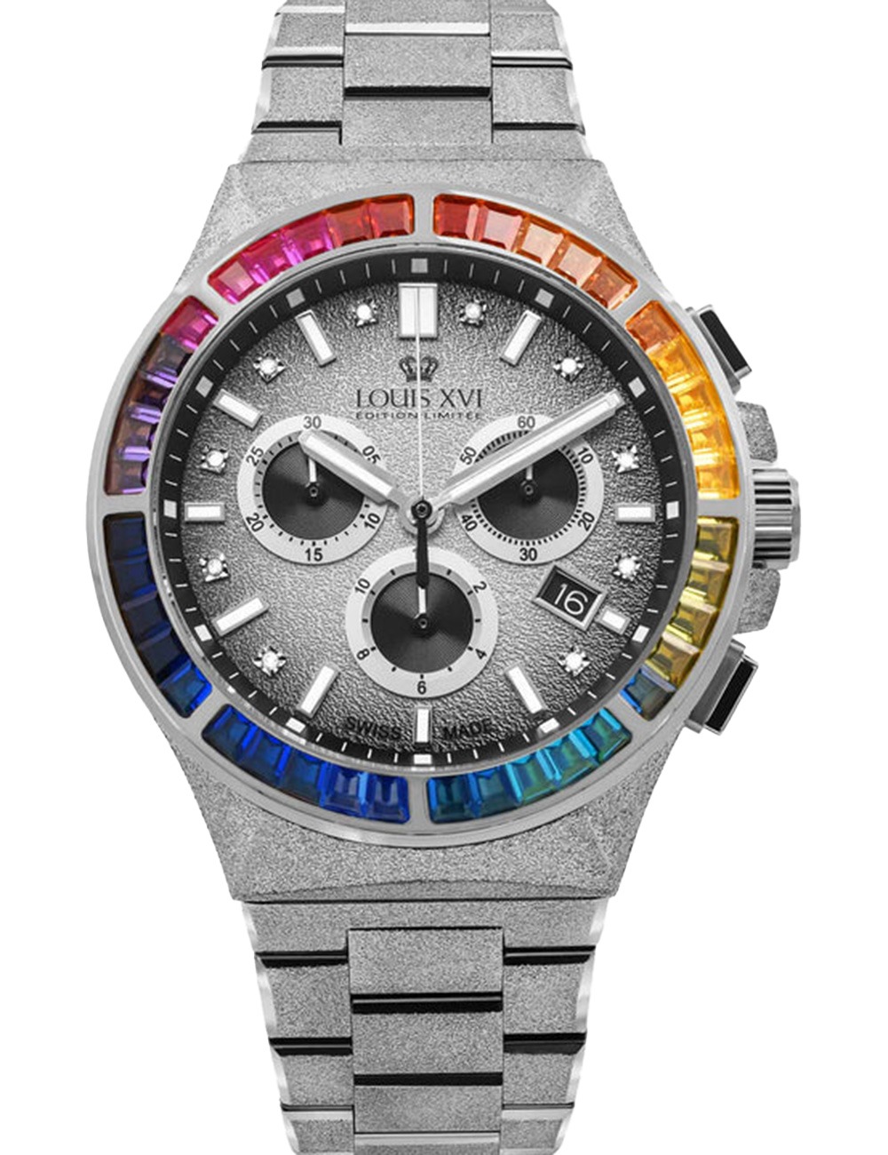 7640172148136 - Louis XVI LXVI1219 Herrenuhr Le Monarque Rainbow Chrono Limited 42mm 10ATM 7640172148136 - Louis XVI LXVI1219 Herrenuhr Le Monarque Rainbow Chrono Limited 42mm 10ATM