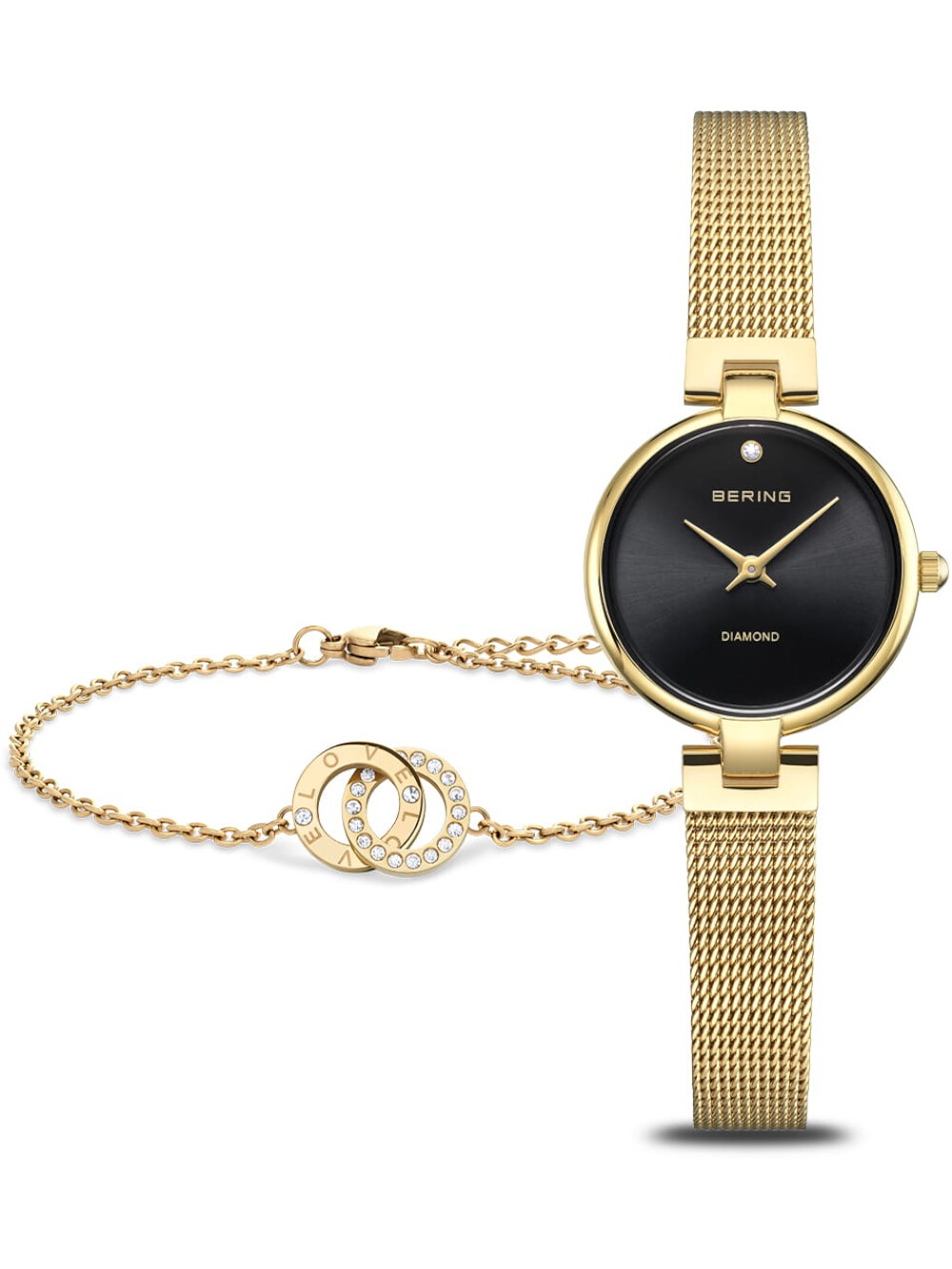 Bering 17724-332-GWP Damenuhr Set Gold Classic 24mm 3ATM