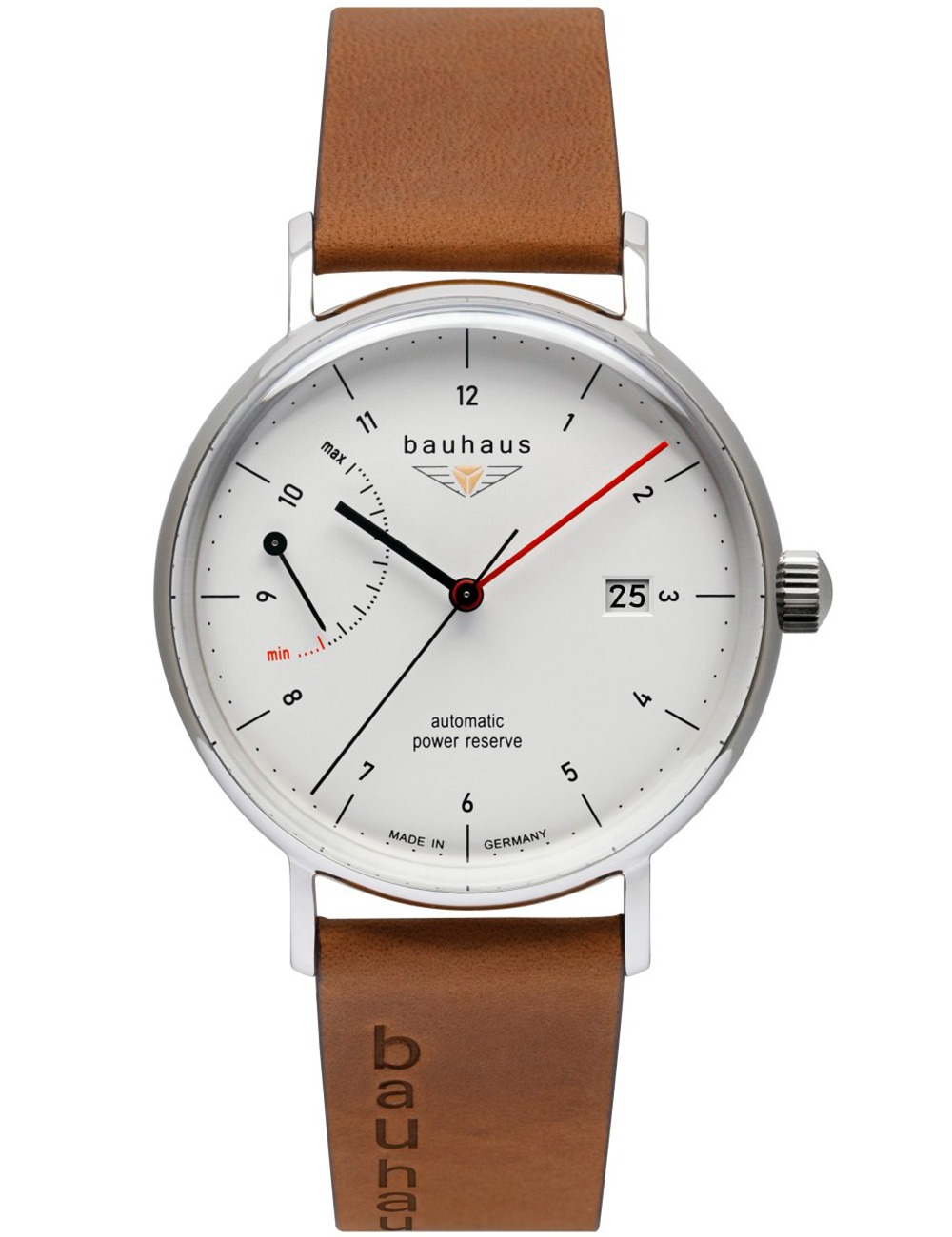 4041338216011 - Automatikuhr Bauhaus Edition Power Reserve 2160-1 Armbanduhren braun (cognac) Herren Automatikuhren 4041338216011 - Automatikuhr Bauhaus Edition Power Reserve 2160-1 Armbanduhren braun (cognac) Herren Automatikuhren