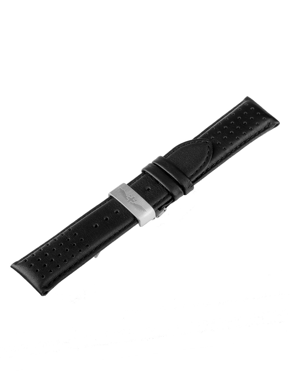 Universal Uhrenarmband [24 mm] schwarz m. silberner Faltschließe Ref. 23833