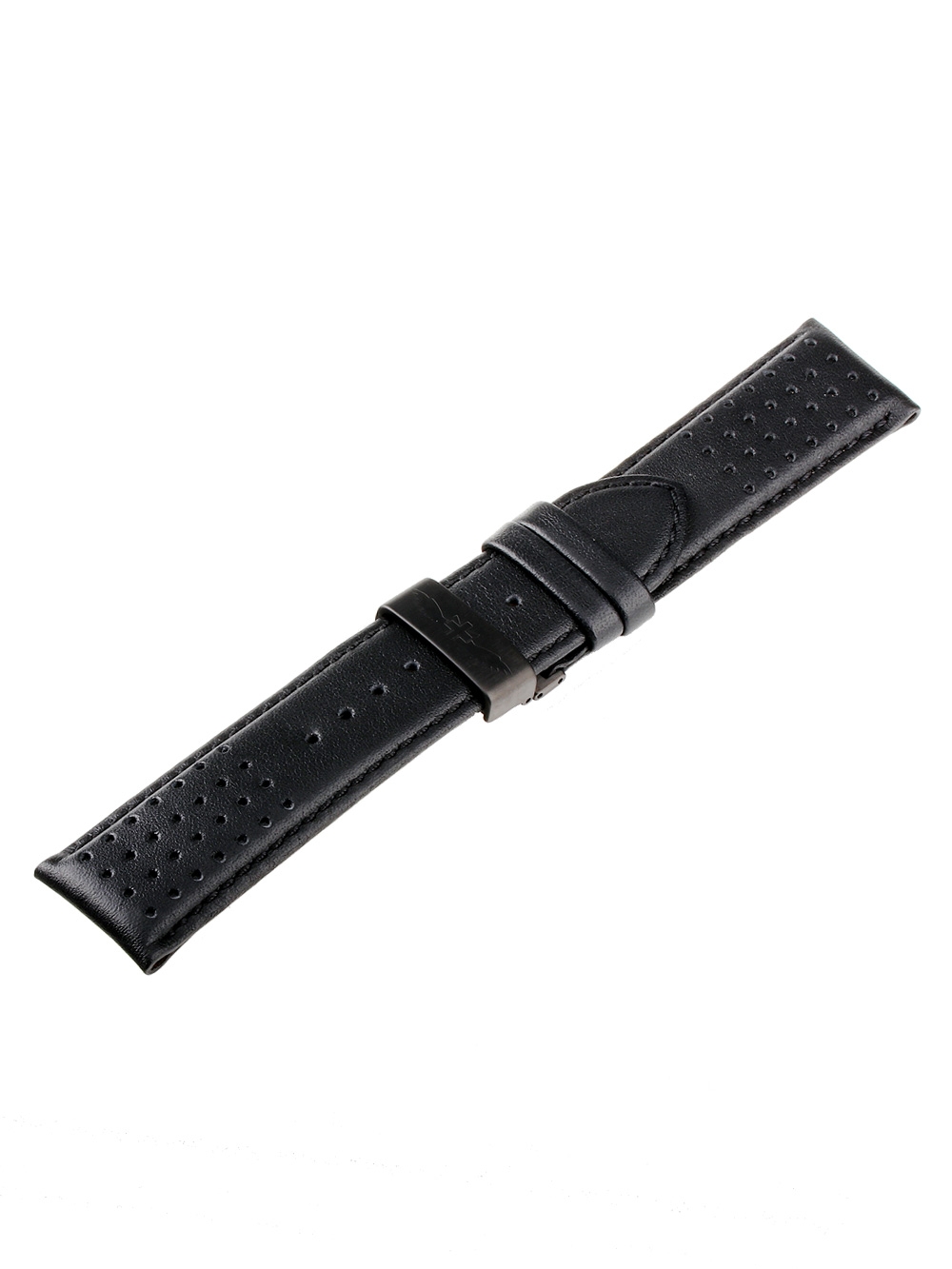 Universal Uhrenarmband [24 mm] schwarz m. schwarzer Faltschließe Ref. 23834