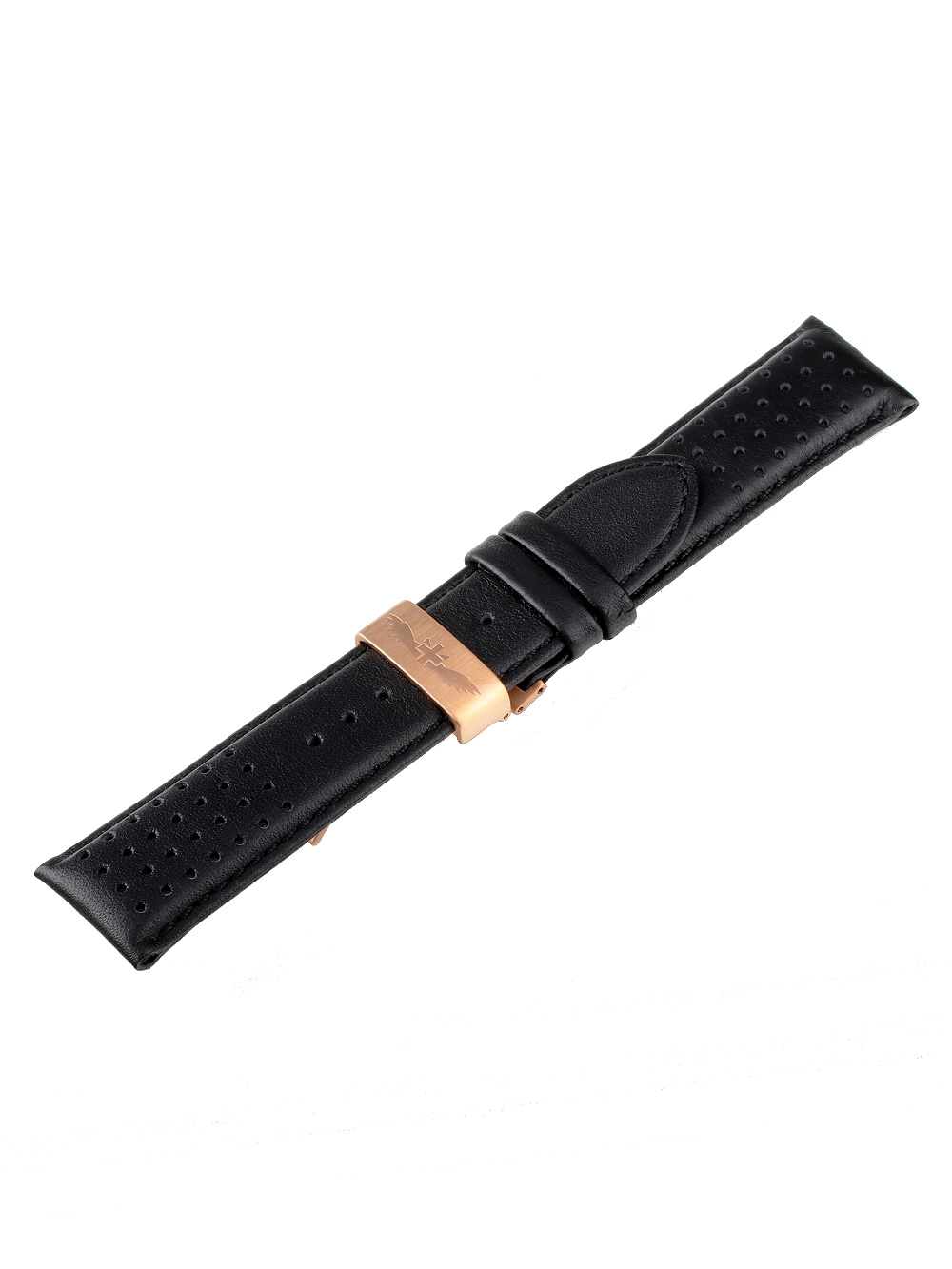 Universal Uhrenarmband [24 mm] schwarz m. rosé Faltschließe Ref. 23835
