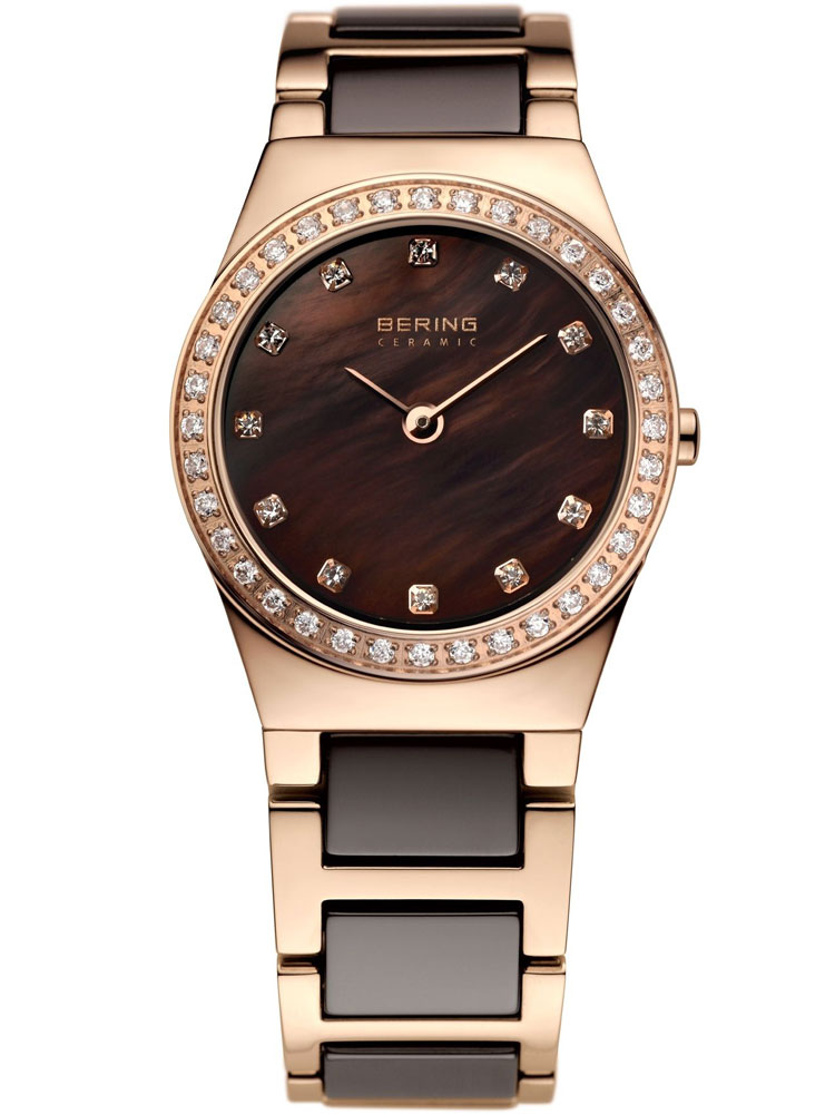 Bering Ceramic 32426-765 Damen rosegold braun 26 mm