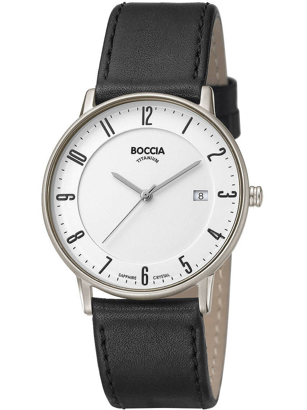4040066238654 - BOCCIA® Herrenuhr Super Slim Titanium 3607-02 schwarz 4040066238654 - BOCCIA® Herrenuhr Super Slim Titanium 3607-02 schwarz