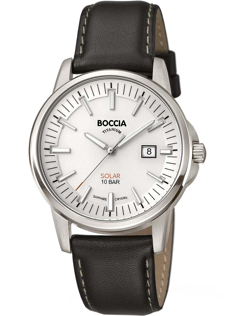 Boccia 3643-01 Herrenuhr Solar Titanium 39mm 5ATM