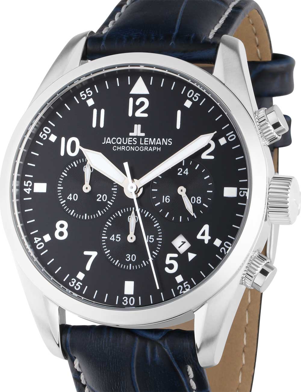 4040662170556 - Chronograph JACQUES LEMANS Barcelona 42-2B Armbanduhren blau (dunkelblau) Herren Quarzuhr Armbanduhr Herrenuhr Datum Stoppfunktion Lederarmband 4040662170556 - Chronograph JACQUES LEMANS Barcelona 42-2B Armbanduhren blau (dunkelblau) Herren Quarzuhr Armbanduhr Herrenuhr Datum Stoppfunktion Lederarmband