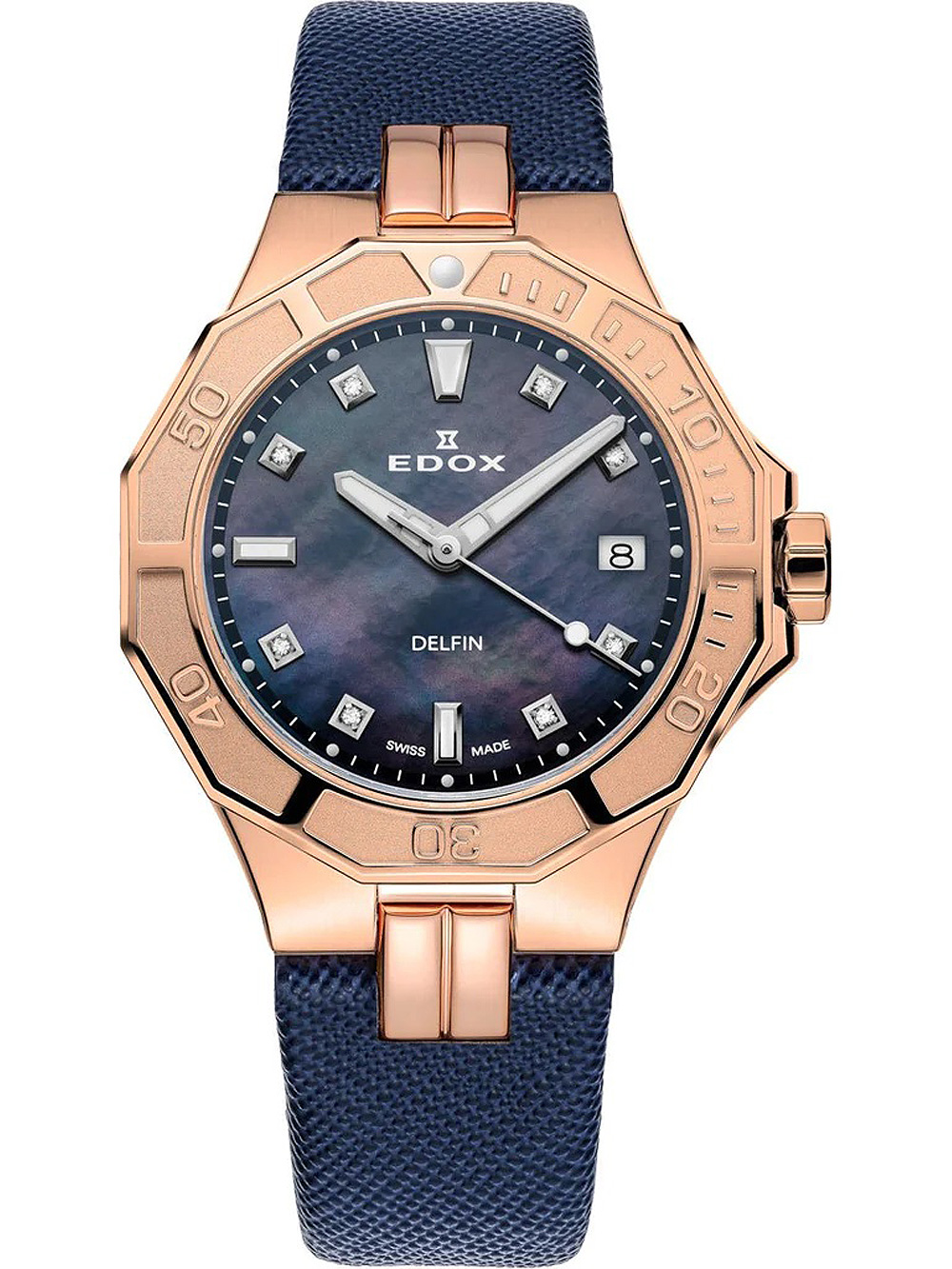 Edox 53020-37RC-NANR Delfin Diver Damenuhr 38mm 20ATM