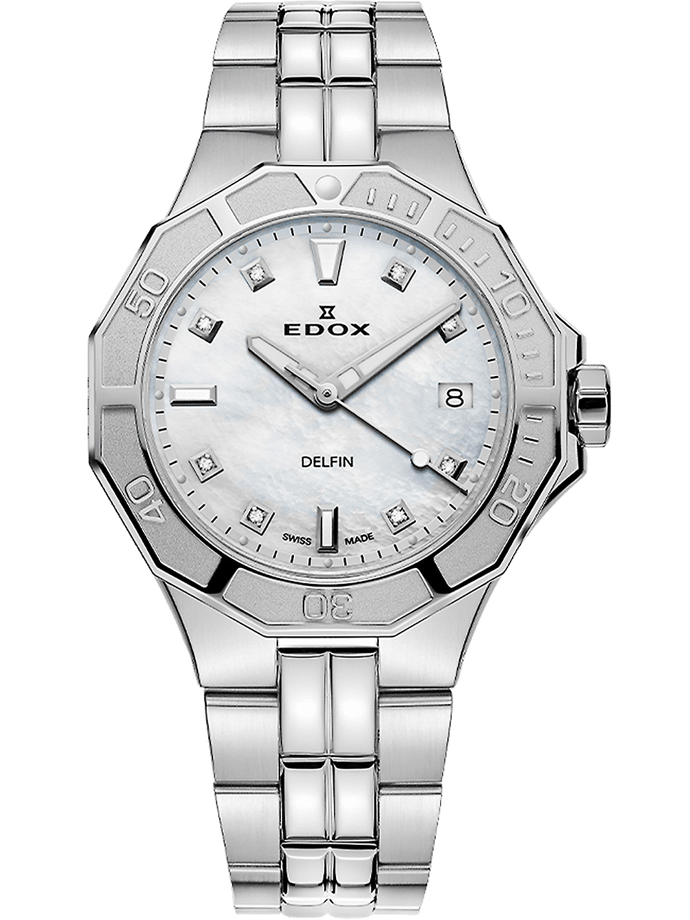 Edox 53020-3M-NADN Delfin Diver Damenuhr 38mm 20ATM