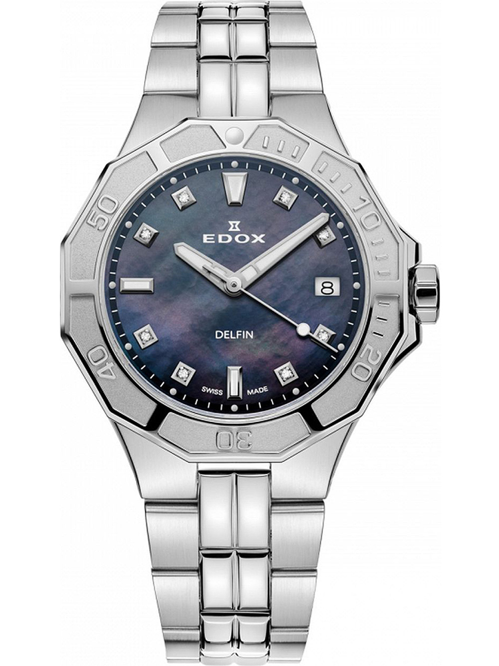 Edox 53020-3M-NANND Delfin Diver Damenuhr 38mm 20ATM