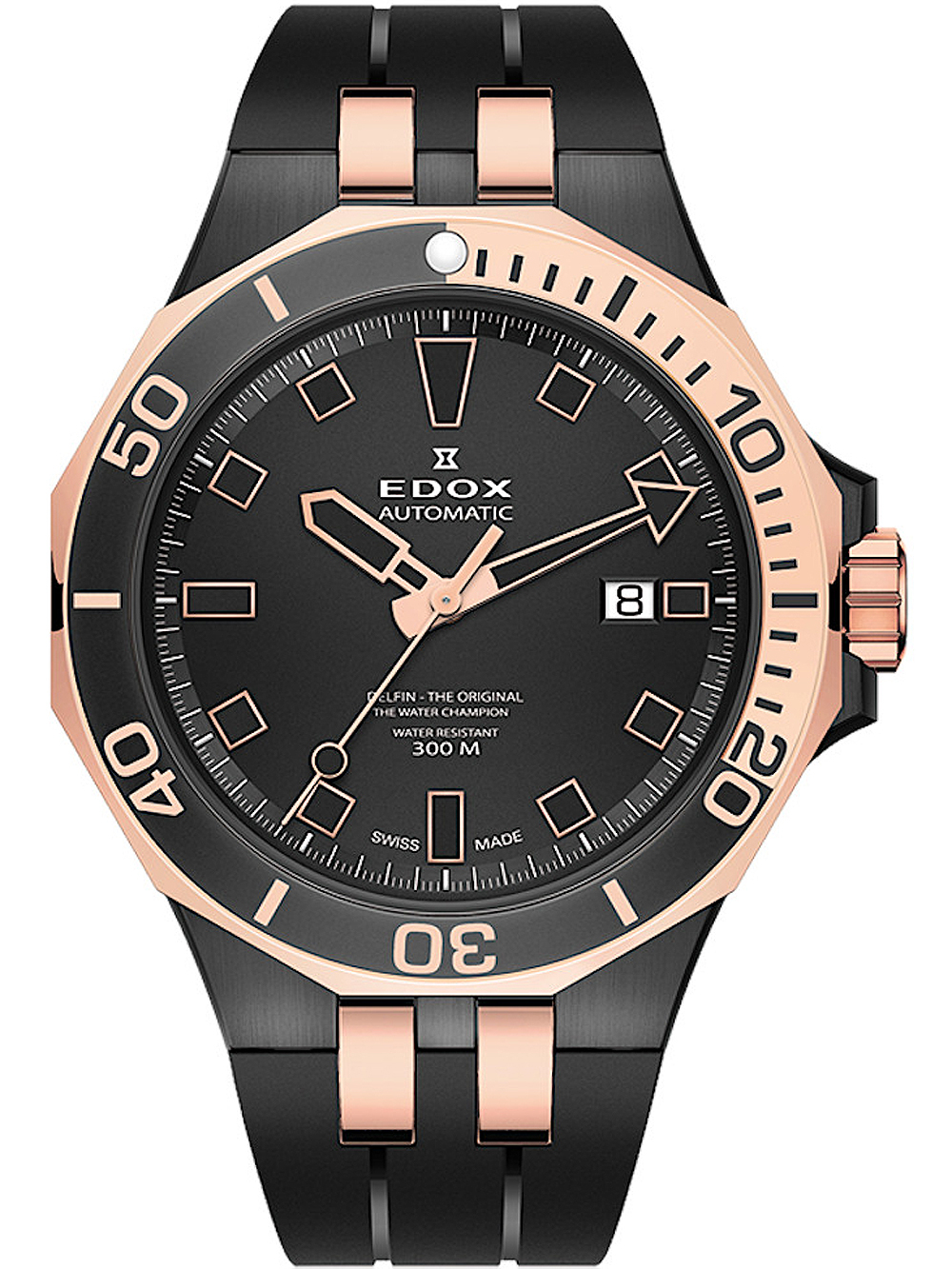 Edox 80110-357NRCA-NIR Delfin Diver Automatik Herrenuhr 43mm 30ATM