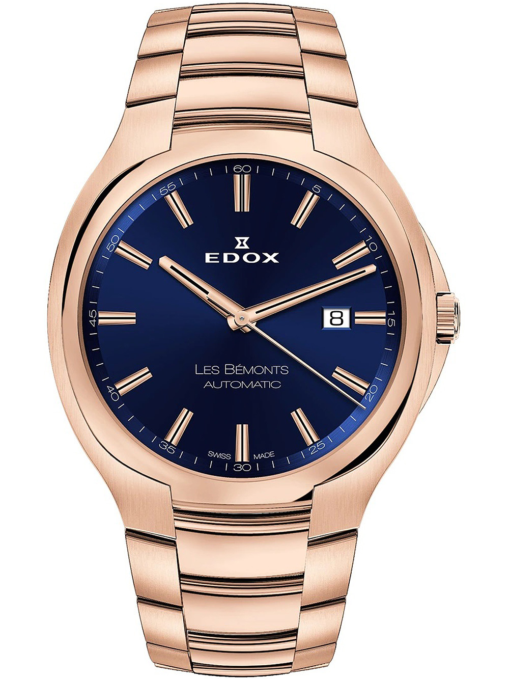 Edox 80114-37R-BUIR Les Bemonts Automatik Herrenuhr 43mm 3ATM